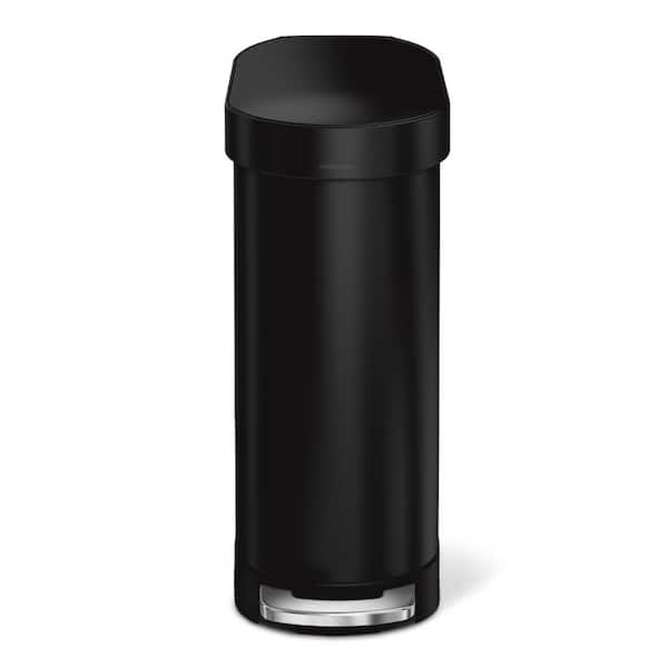 simplehuman 45L Slim Liner Rim Step Kitchen Trash Can, Matte Black