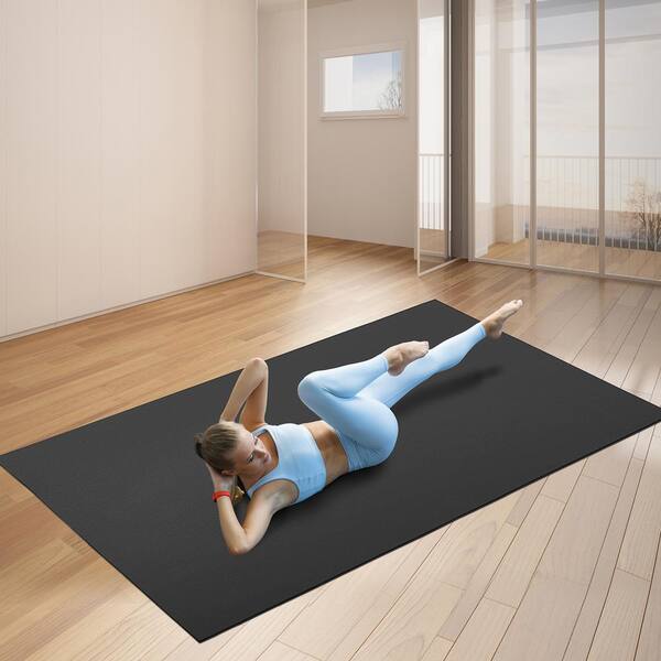 VEVOR Exercise Mat Black 60 in. W x 96 in. L 0.28 in. T Rubber