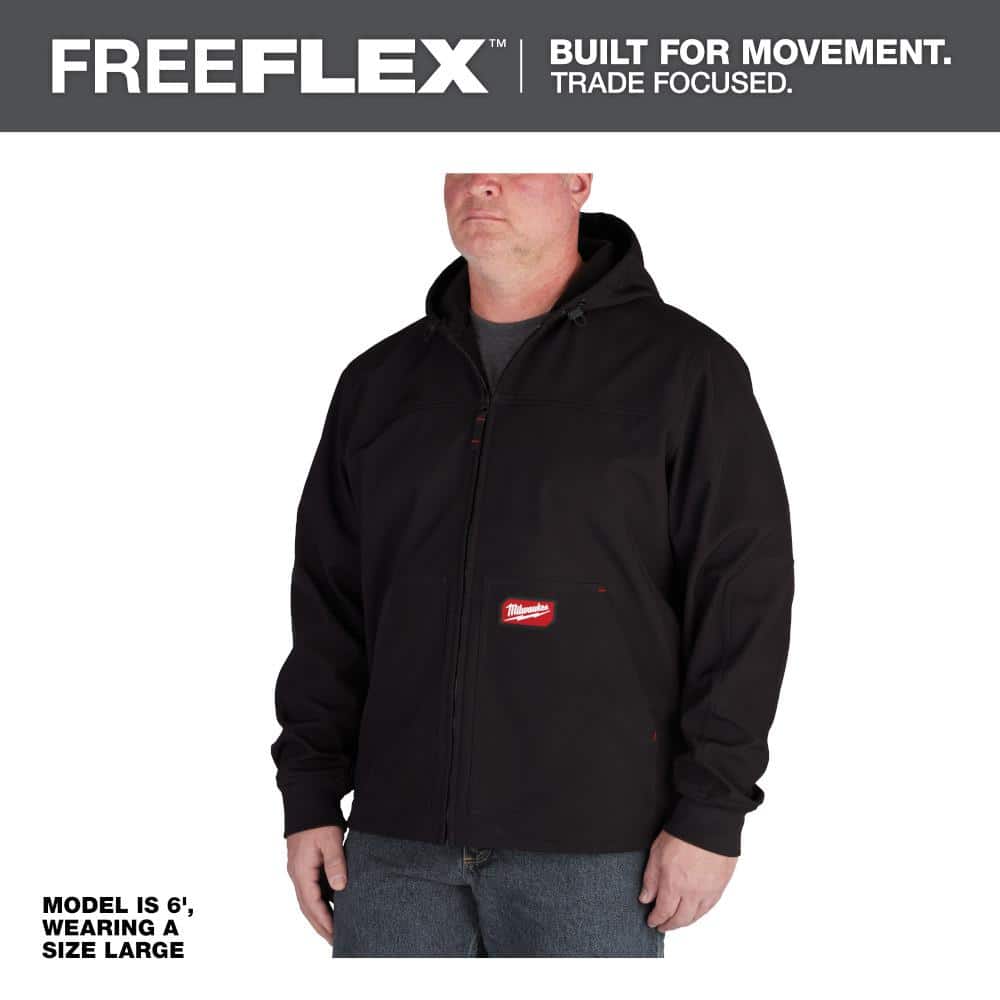 Milwaukee Men's X-Large Black FREEFLEX Softshell Hooded Jacket