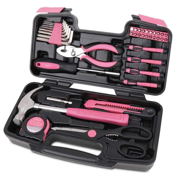Apollo General Tool Set in Pink (39-Piece) DT9706P - The Home Depot