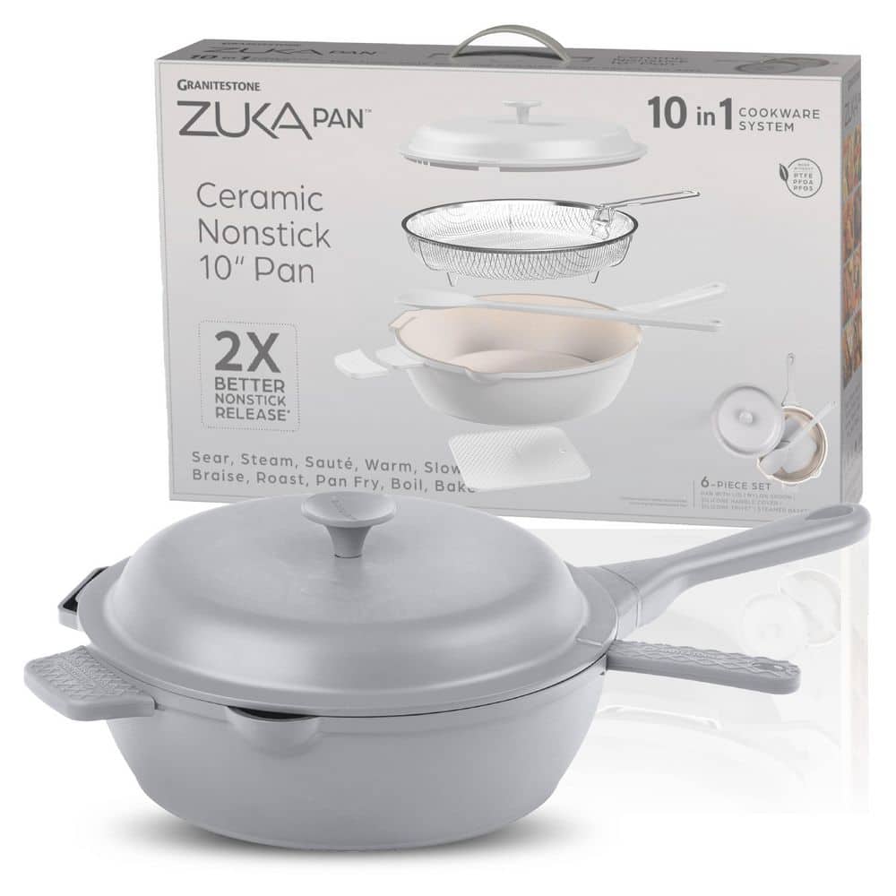 GRANITESTONE Zuka Everyday Pan 3.25 qt. Ceramic 10 in 1 Nonstick