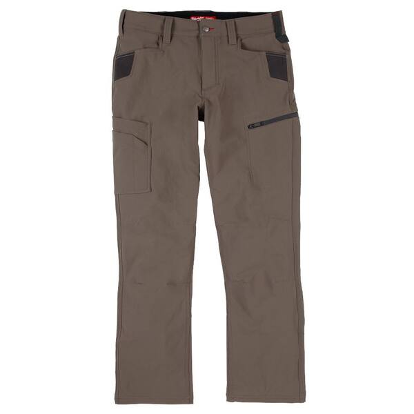 Milwaukee Men's 36 in. x 34 in. Brown FREEFLEX Tech Work Pants