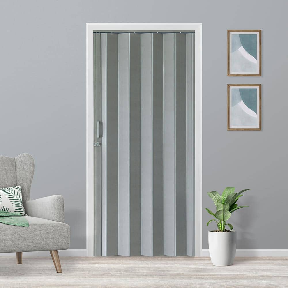Everbilt Accordion Door Saturn Linen Light Grey 36 in. x 80 in