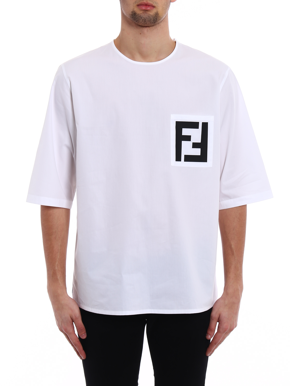 Fendi FF print poplin oversized T-shirt - White|FS0743A2Q2F0QA0