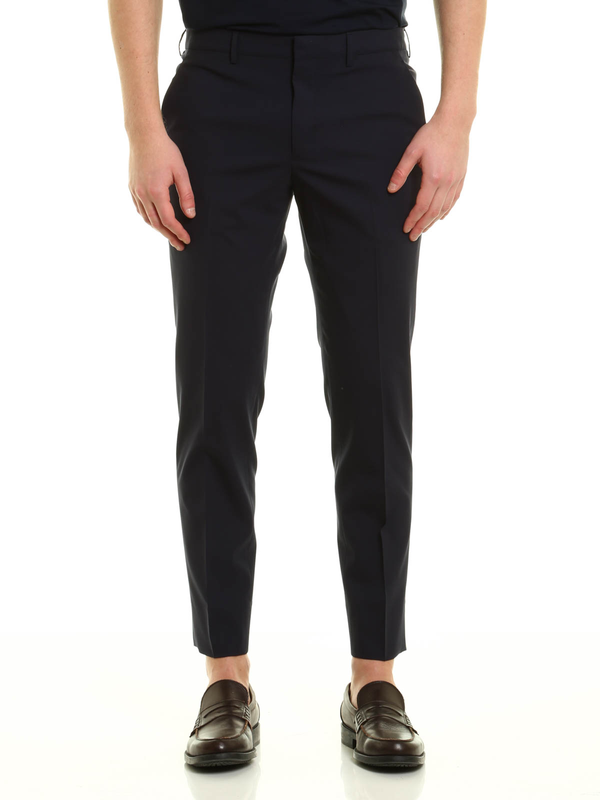 Prada Virgin wool classic trousers - Blue - Men|UPA9591MPI124