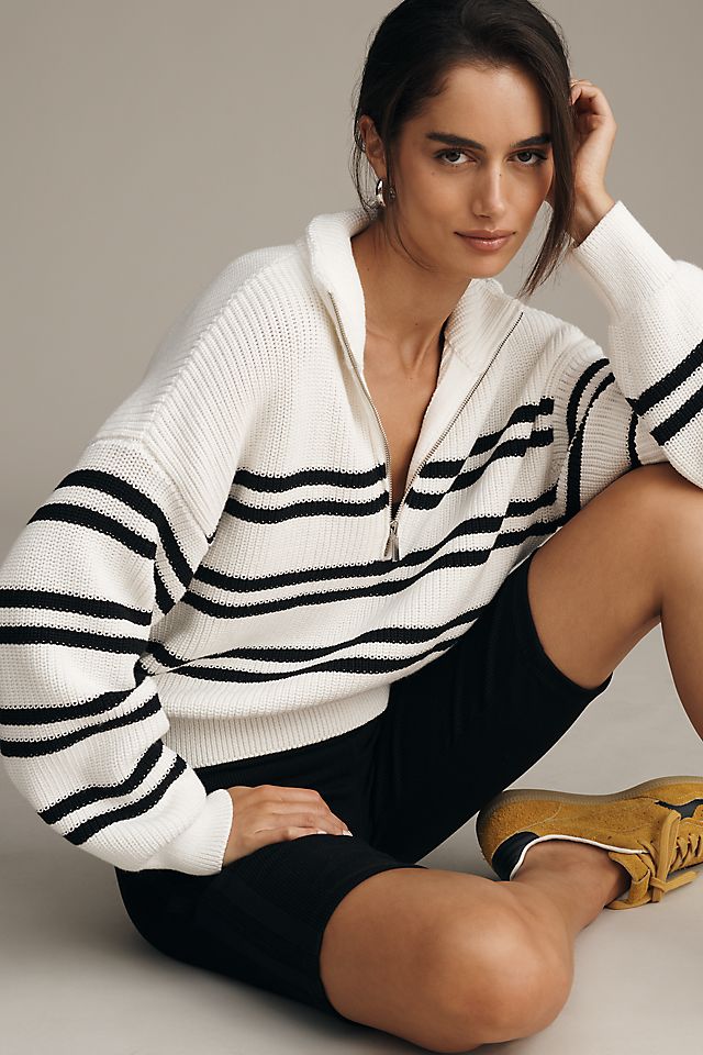 LSPACE Ultra Stripe Half-Zip Sweater | Anthropologie
