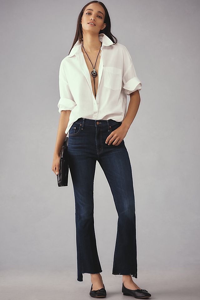MOTHER The Insider Crop Step Fray Jeans | Anthropologie