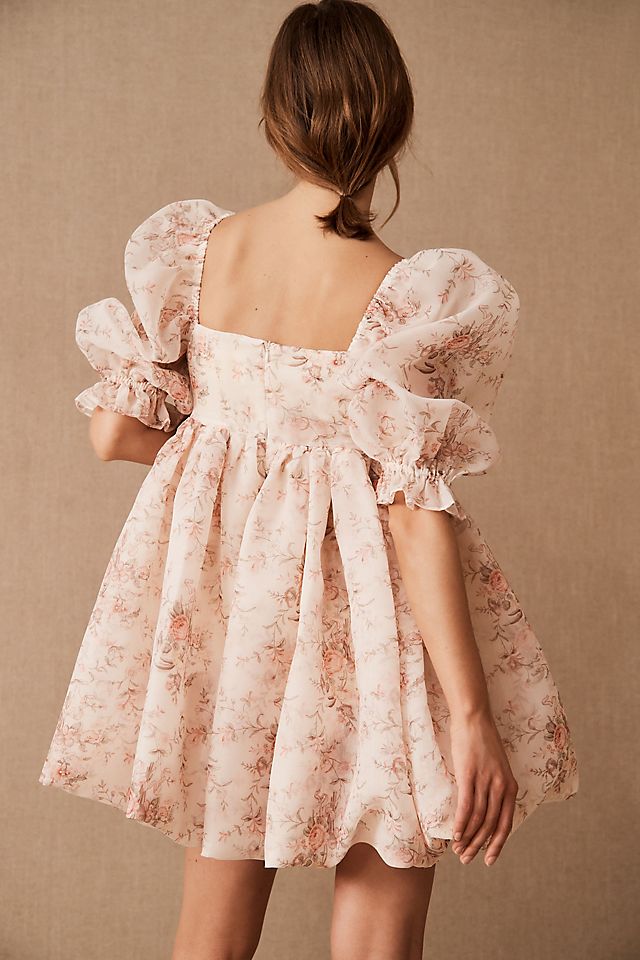 Selkie Puff Short-Sleeve Bubble Floral Mini Dress | Anthropologie