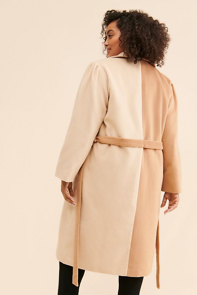 Du Paradis Two Tone Oversized Overcoat | Anthropologie