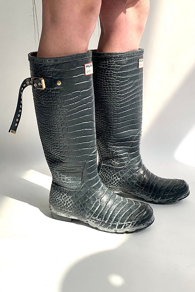 Vintage Jimmy Choo x Hunter Croco Rain Boots Selected by Anna