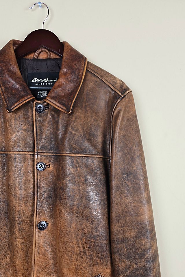 Vintage Eddie Bauer Leather Jacker/Coat Selected By The Igala NYC