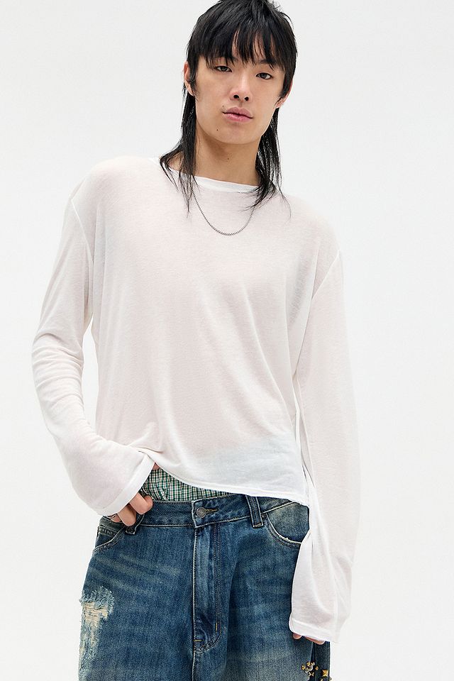 Jaded London White Mist Long Sleeve T-Shirt | Urban Outfitters UK