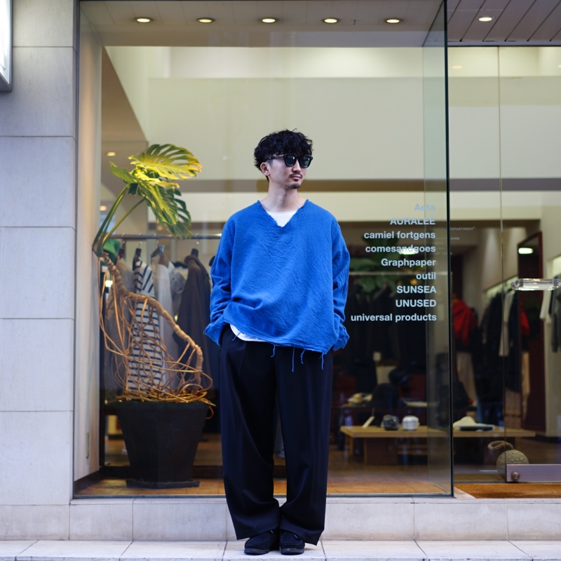 SUNSEA(サンシー) 31th Collectionの新作、Shrinkage V-Neckのご紹介