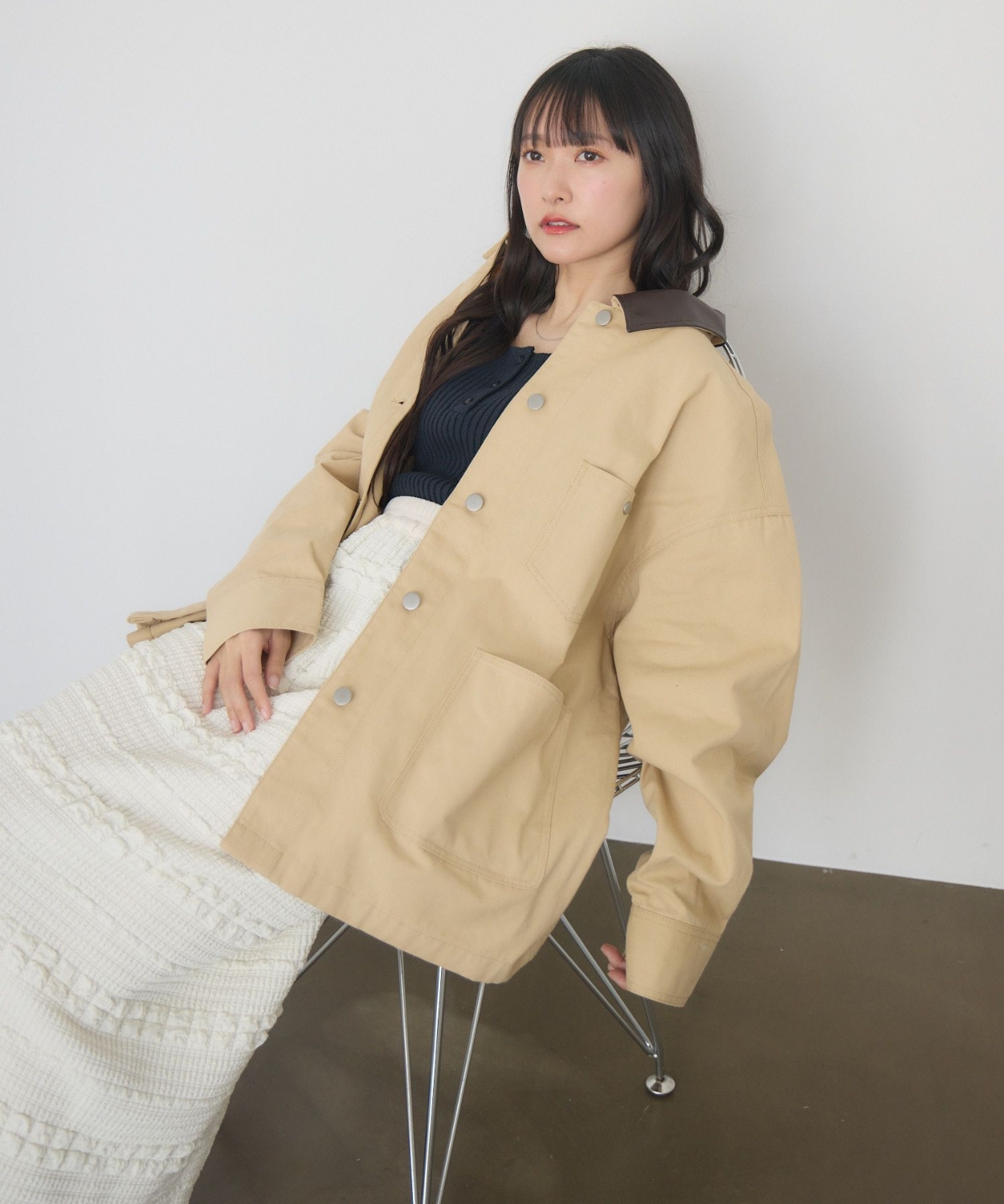 Fレザー襟カバーオール|RETRO GIRL | RETRO GIRL ONLINE STORE レトロ