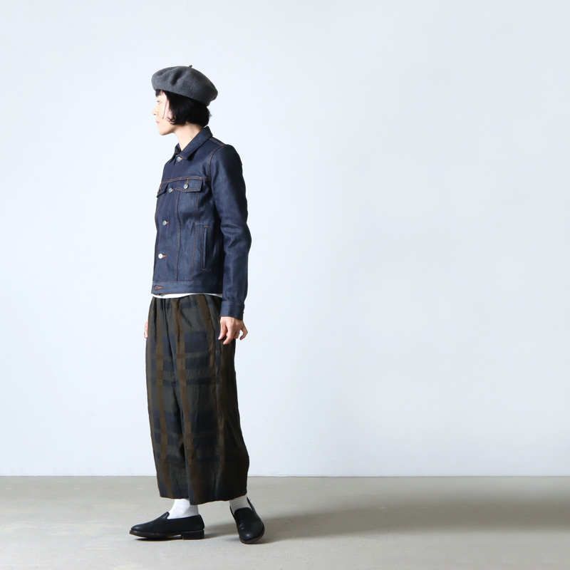 Vlas blomme (ヴラスブラム) Forest check サルエルパンツ