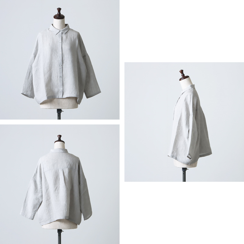 evameva (エヴァムエヴァ) linen square shirts / リネンスクエアシャツ
