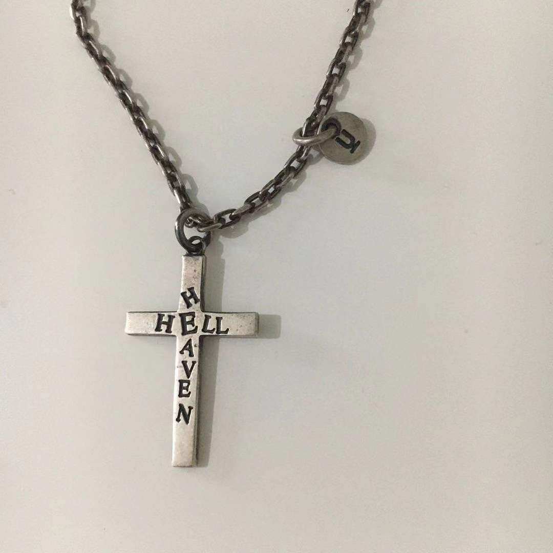 Undercover 02aw witch era heaven & hell cross 925 silver necklace