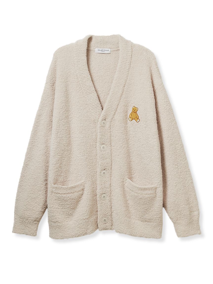 ONLINE限定】【HOMME】ベビモコベアワンポイントカーディガン