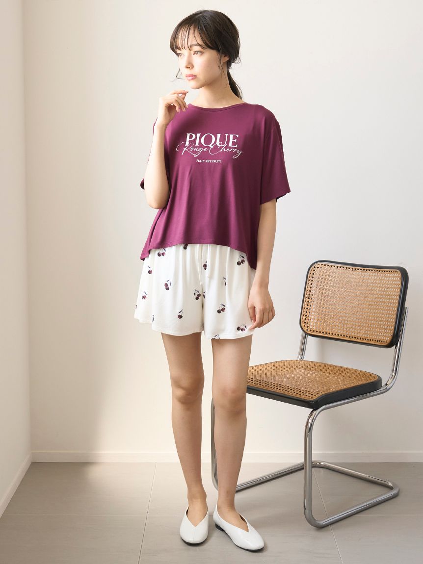 接触冷感】チェリー柄ショートパンツ(ショートパンツ)｜ルームウェア