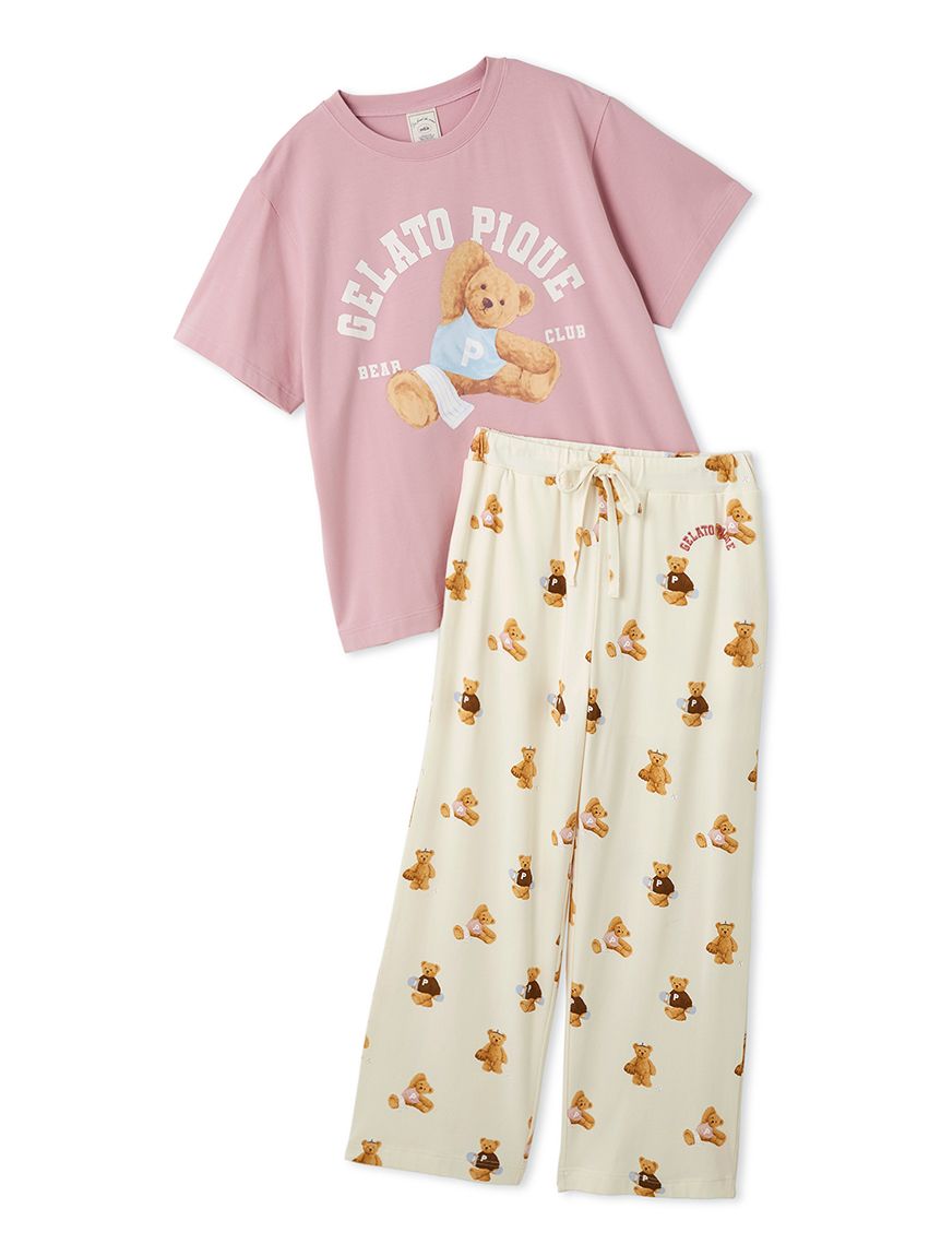 ONLINE限定】スポーティーベアワンポイントTシャツ＆総柄ロングパンツ