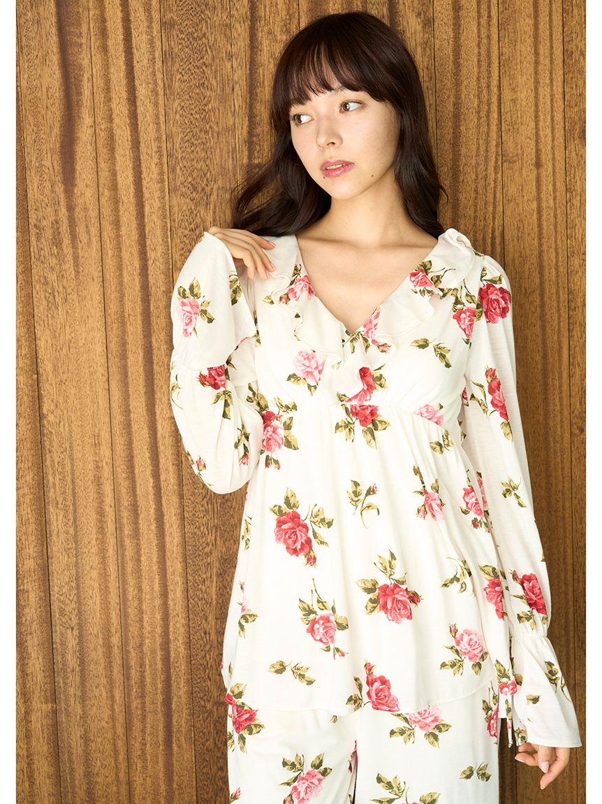 ヴィンテージローズ柄プルオーバー(カットソー・Tシャツ)｜ルーム
