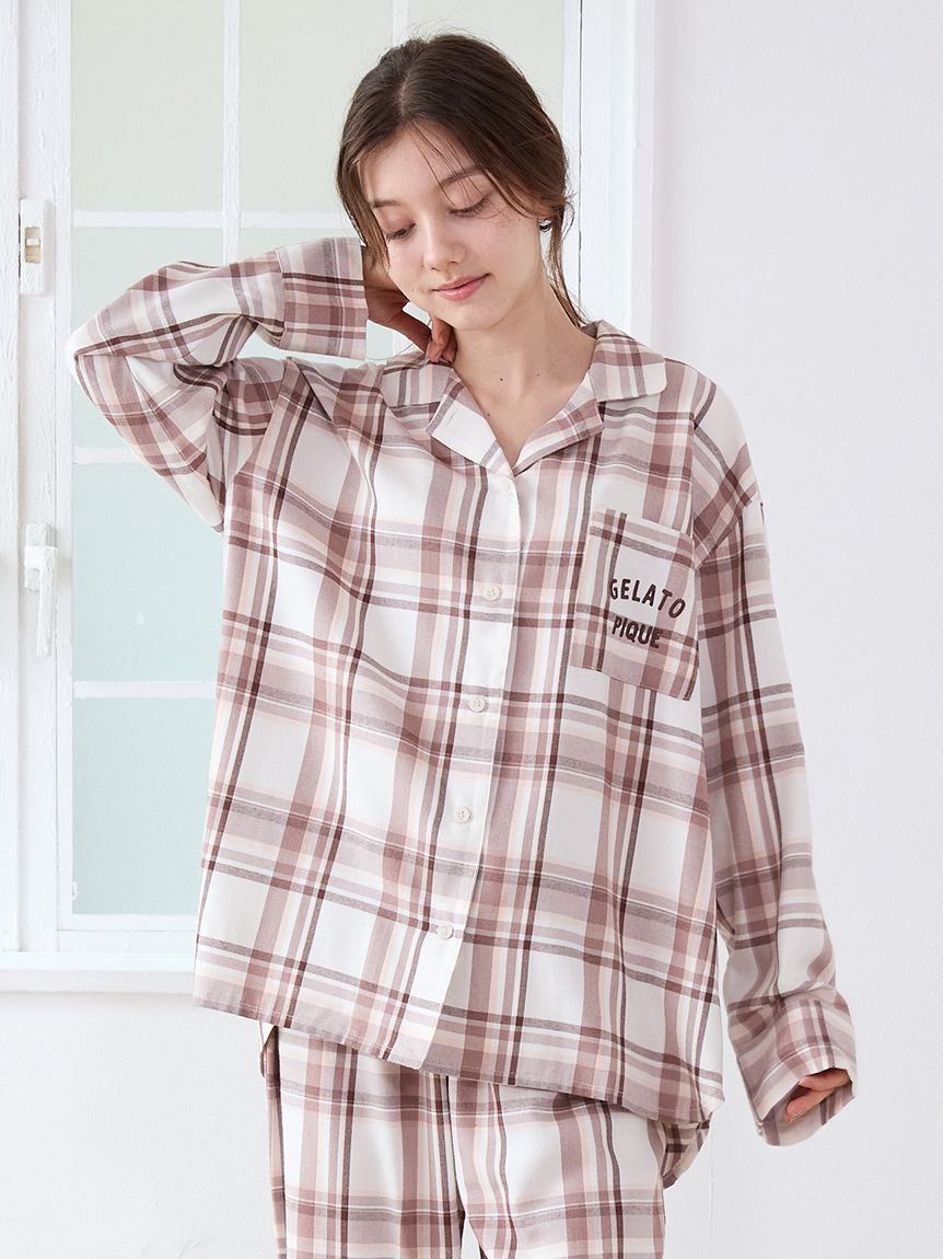 トレンドチェック柄シャツ(シャツ)｜ルームウェア・パジャマ通販の