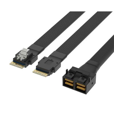 内蔵 HD Mini SAS SFF-8643 8i 72P から 2x SlimSAS SFF-8654 4i 38P