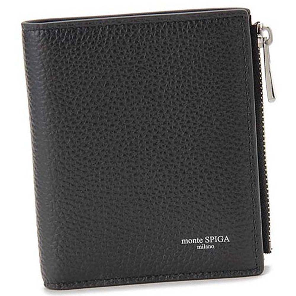 モンテスピガ monte SPIGA ふたつ折り財布 MOSMSP007BK 黒 ブラック