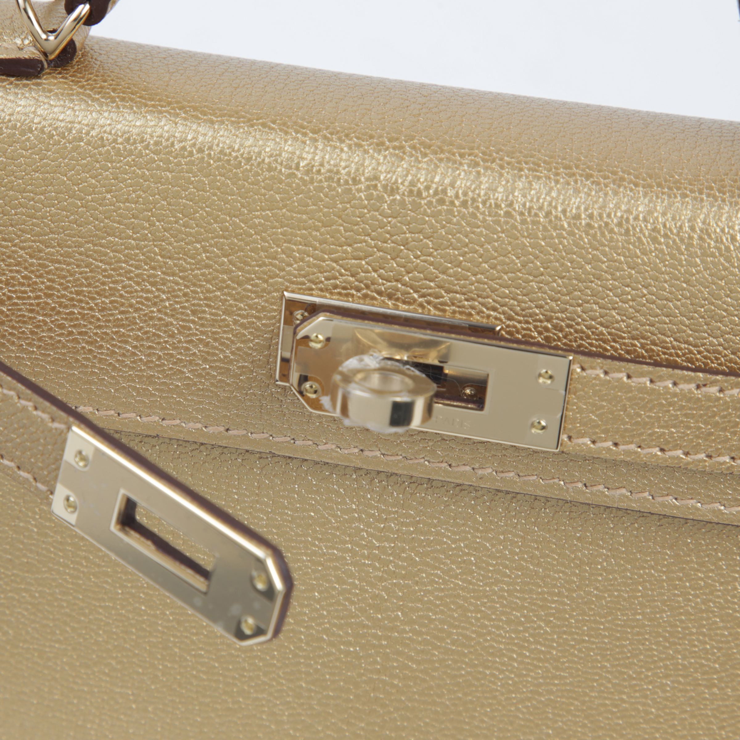 Brand New ( Rank N ) HERMÈS Mini Kelly II Dore (Y9) Chamkila