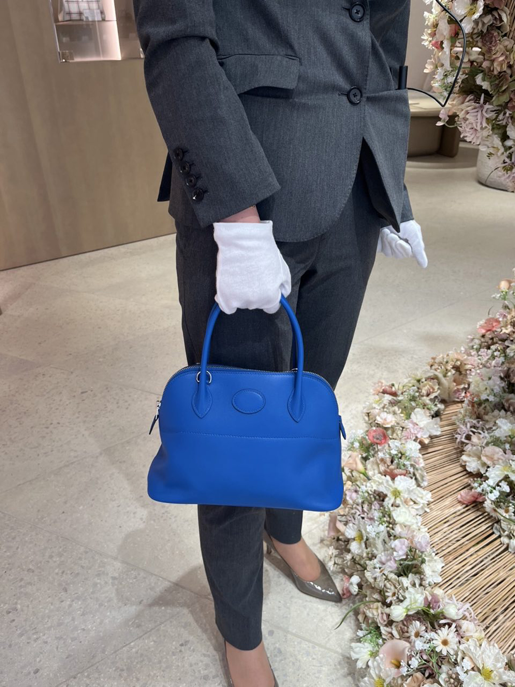 ランク SA HERMÈS エルメス ボリード 27 ブルーゼリージュ (I7