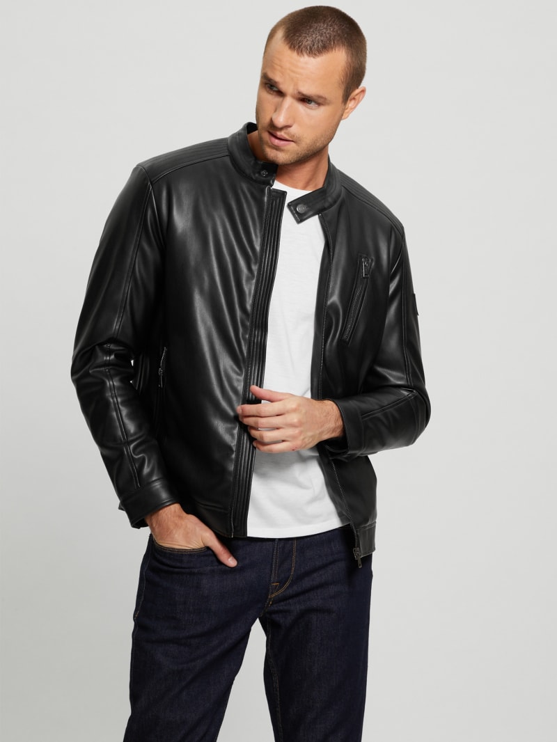 GUESS® Faux-Leather Biker Jacket