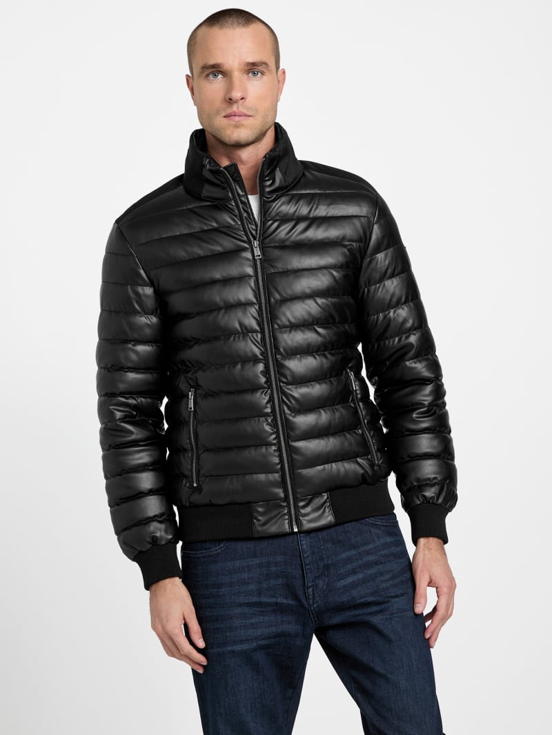 Bennet Padded Faux-Leather Jacket | GUESS Factory