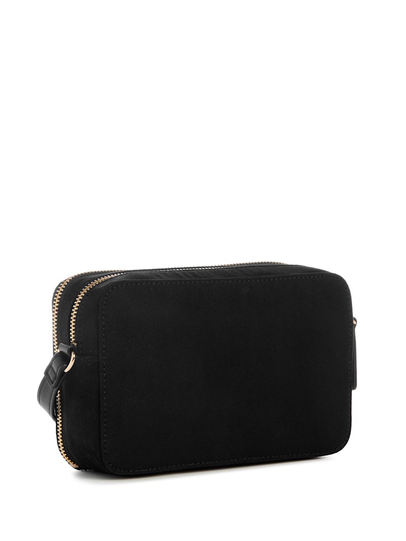Avelina Rhinestone Logo Double-Zip Crossbody | GUESS Factory