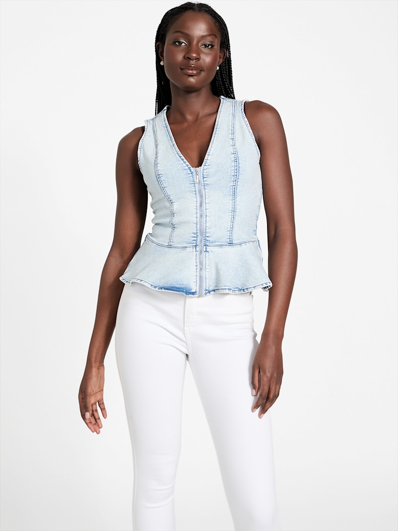 Eco Devika Peplum Top | GUESS Factory