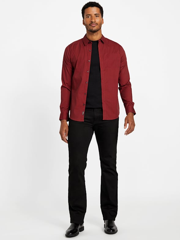 Troy Geometric Poplin Shirt | GUESS Factory