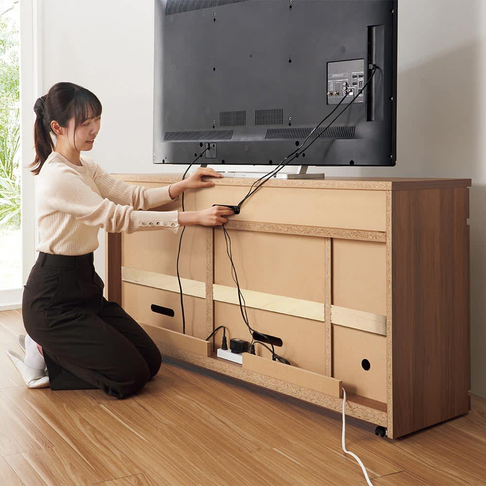 幅148cm］ハイタイプテレビ台 高さ75cm 日本製 完成品 キャスター付き