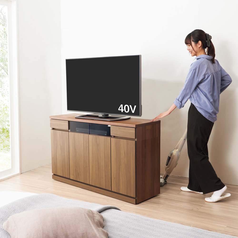 幅148cm］ハイタイプテレビ台 高さ75cm 日本製 完成品 キャスター付き