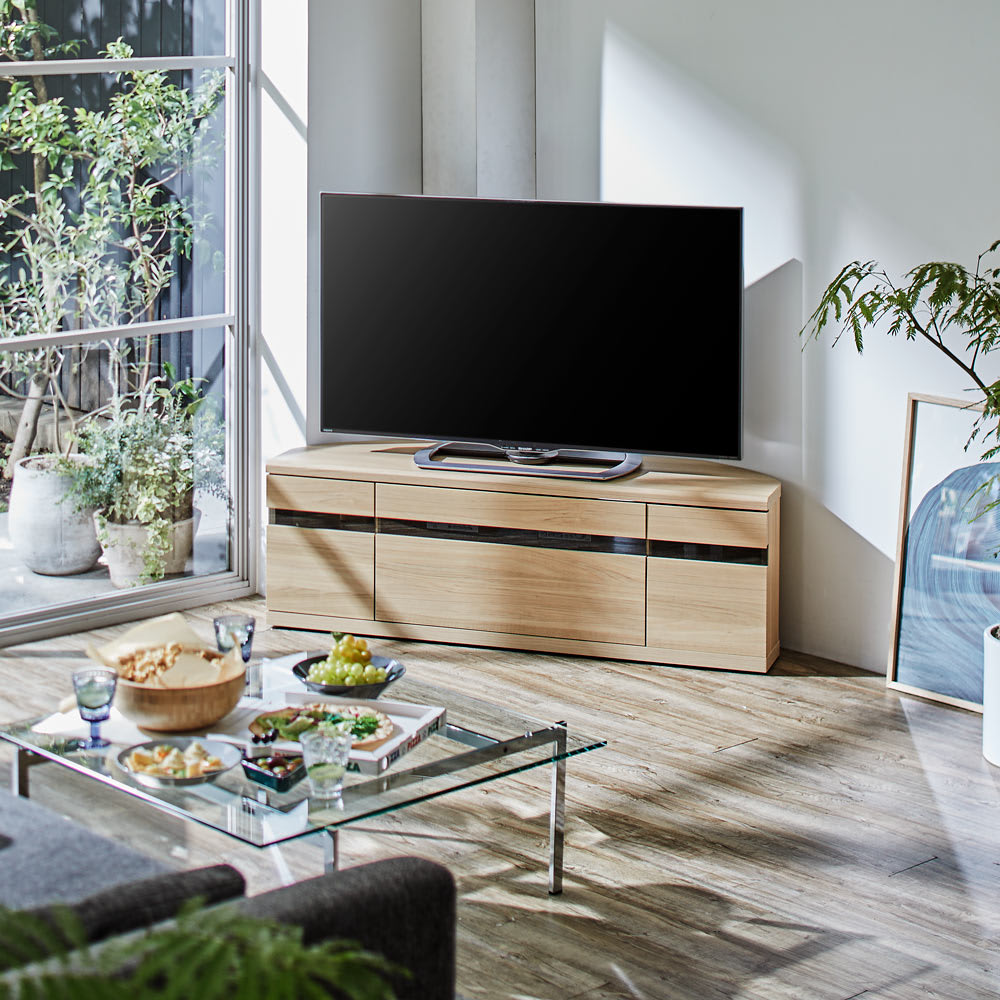 送料無料】キャスター付きコーナーテレビ台 幅110高さ44cm ロータイプ