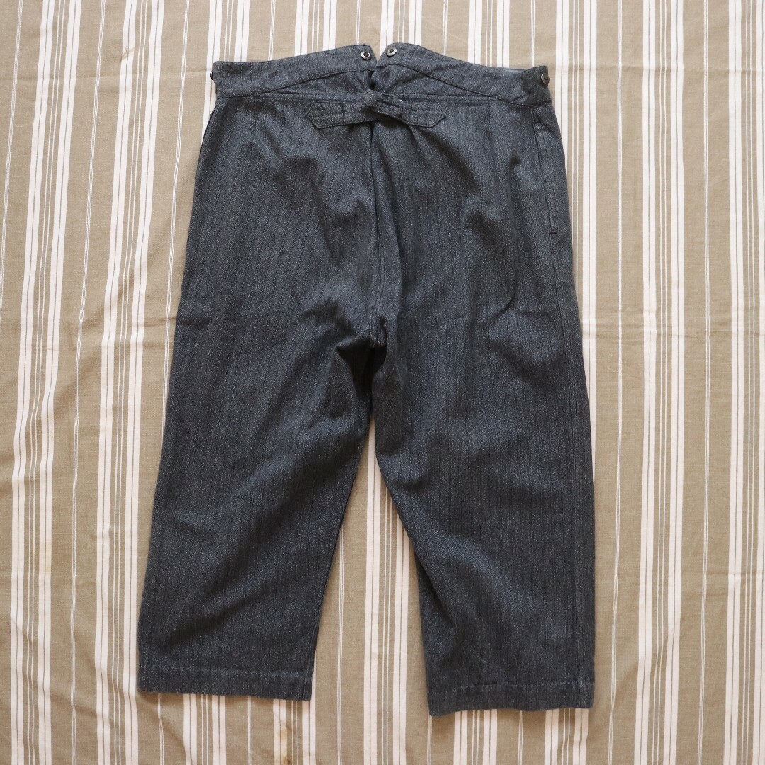 美品 フレンチ ヴィンテージ ストライプ フレンチワーク パンツの通販