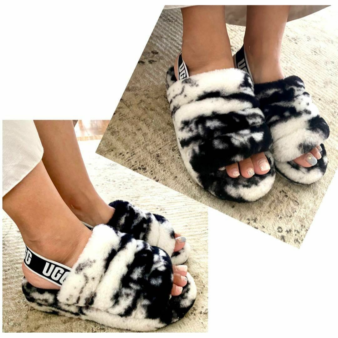 UGG - 超激レア✨展示品✨22cm✨UGG✨FLUFF YEAH SLIDE✨ゼブラ柄の