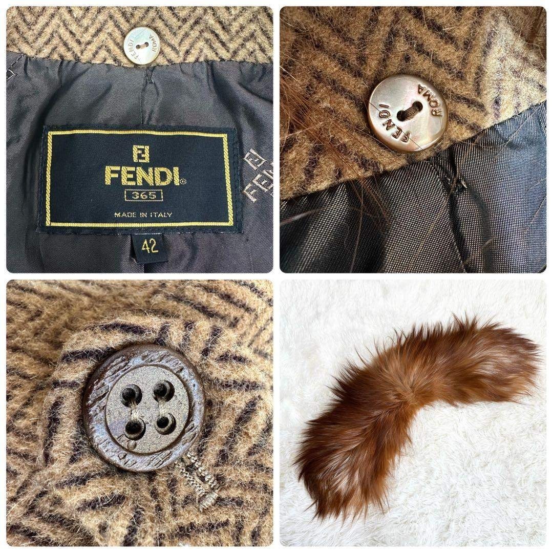 FENDI - フェンディ ロングコート フォックスファー アルパカ モヘヤ