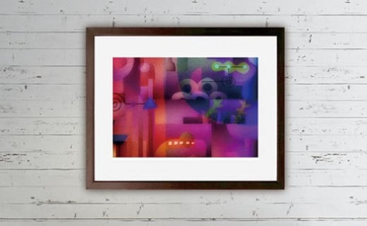 相根良孝 ピエゾグラフ 絵画「パン屋の思惑」 額装サイズ526mmx412mm
