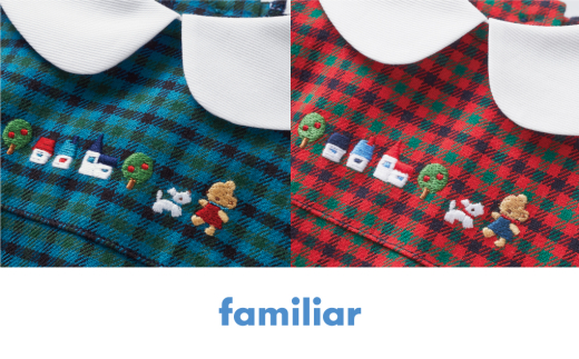 90cm・青系ファミリアチェック】【ファミリア（familiar）】ワンピース