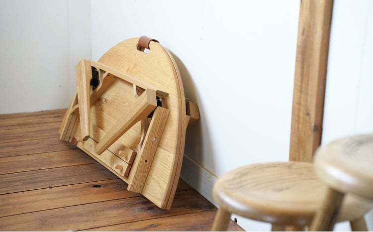 折りたたみちゃぶ台 円卓 手作り 木製 【Ojn Handmade Hut】 新潟県