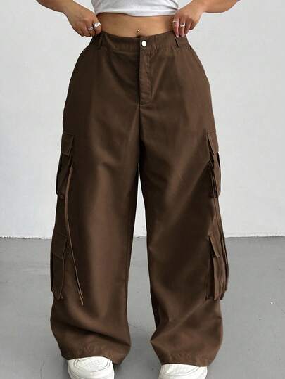 Plus Cargo Pants | ファッション Plus Cargo Pants | SHEIN JAPAN