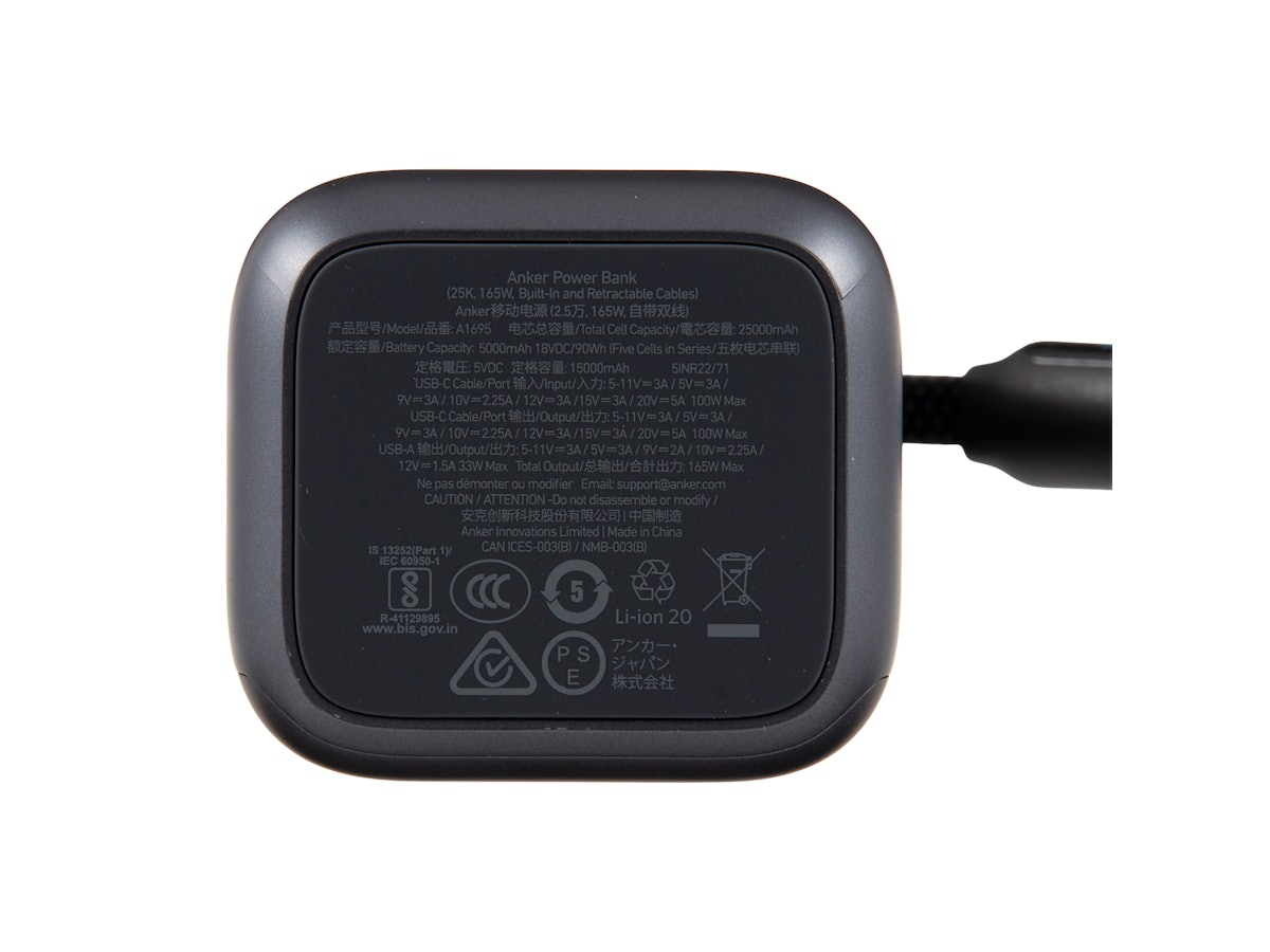 Anker Power Bank（25000mAh, Built-In & 巻取り式USB-Cケーブル）を