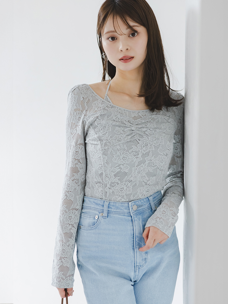 Chacott】レース柄編みプルオーバー(Tシャツ・カットソー)｜トップス