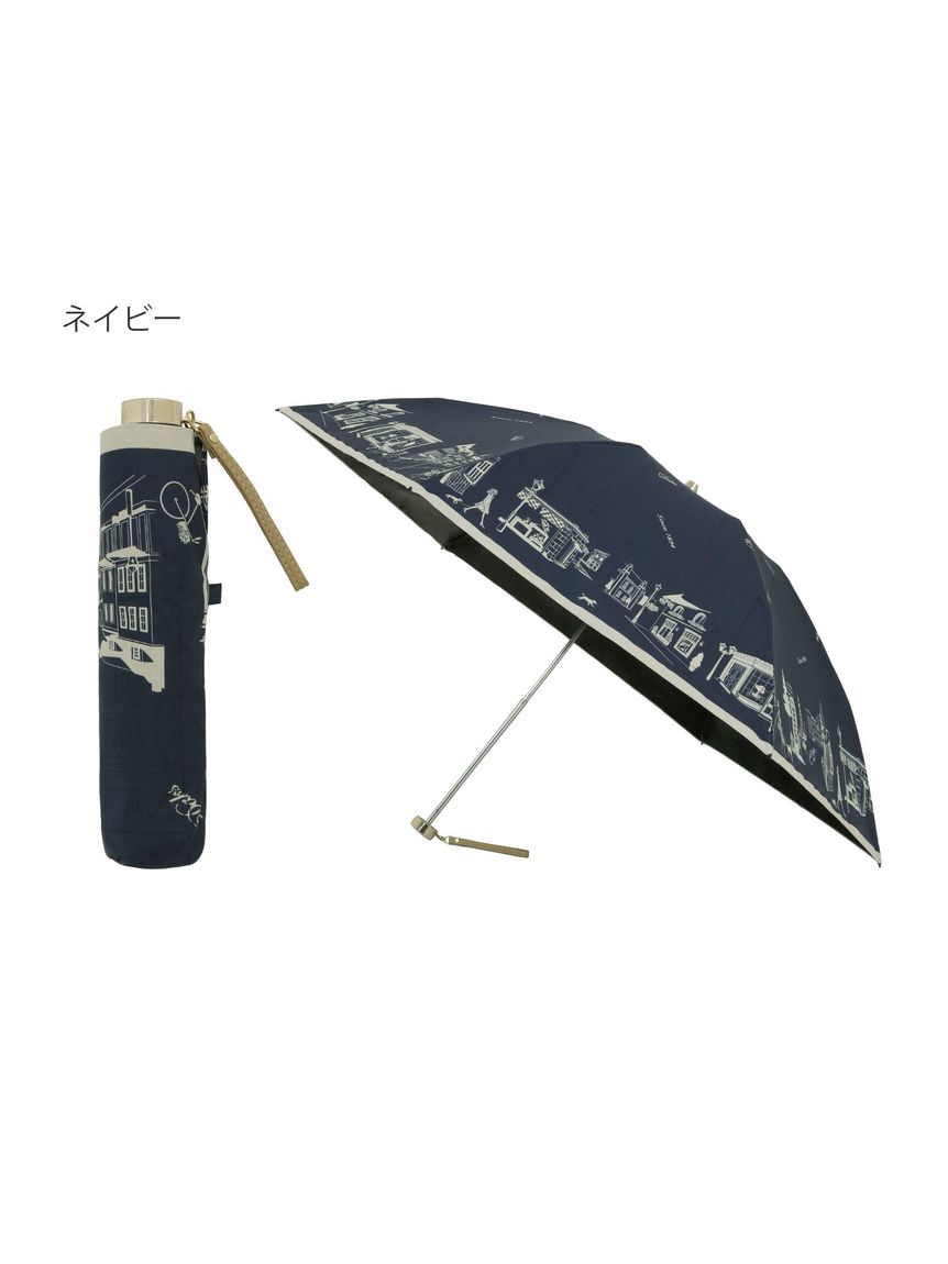 晴雨兼用折りたたみ日傘】ダックス（DAKS）街並み 遮光99.99％ UV99