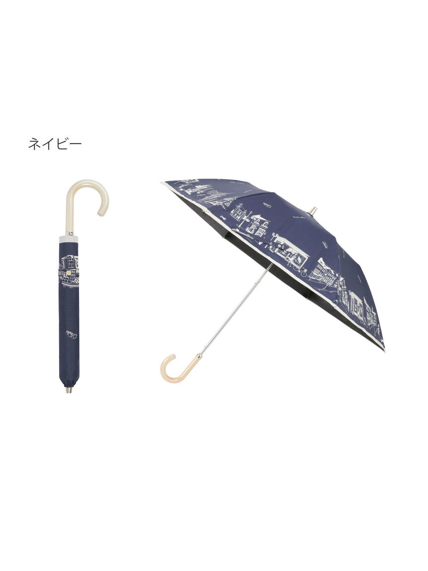 晴雨兼用折りたたみ日傘】ダックス（DAKS）街並み 遮光99.99％ UV99