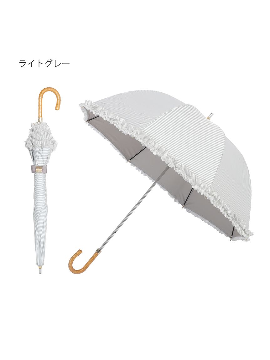 日傘】ランバン オン ブルー (LANVIN en Bleu)ドビー フリル 晴雨兼用